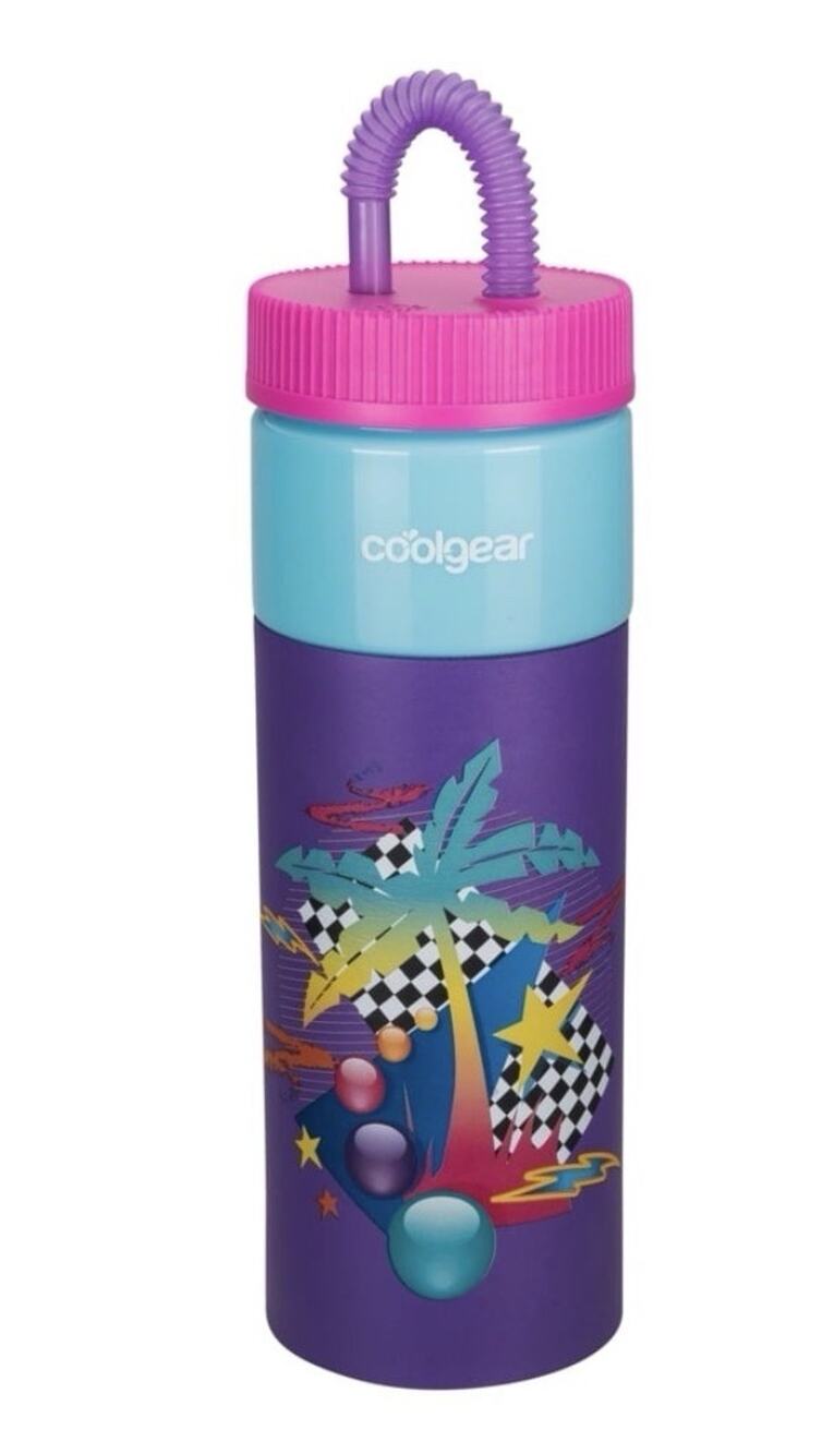 Cool Gear 24 oz Plastic Retro Foam Grip Water Bottle Retro